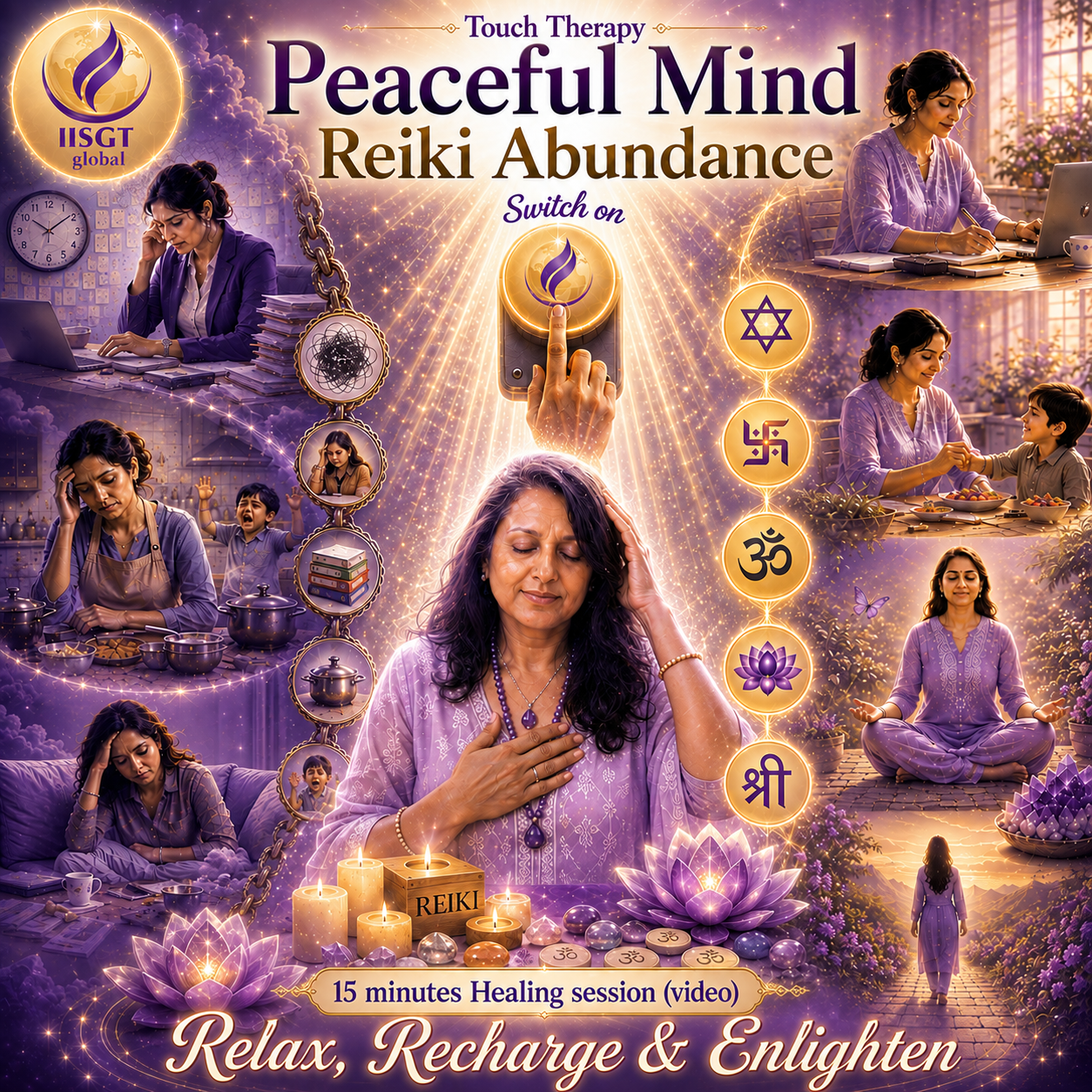 Peaceful Mind Reiki Abundance touch therapy poster